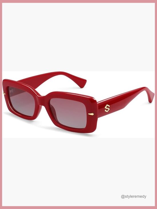 Square Thick Polarized Sunglasses with UV400 Protection